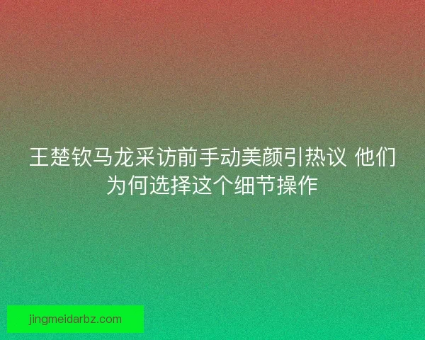 王楚钦马龙采访前手动美颜引热议 他们为何选择这个细节操作 王楚钦马龙采访前手动美颜引热议 他们为何选择这个细节操作
