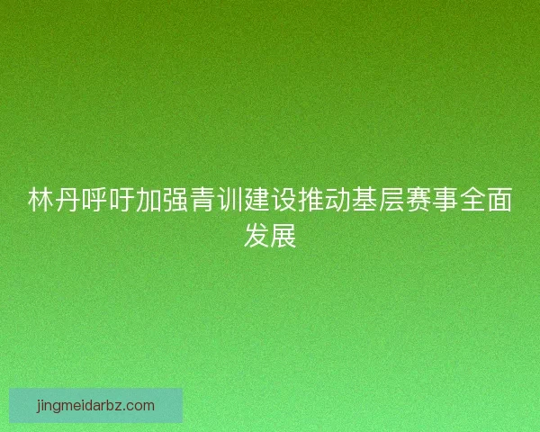 林丹呼吁加强青训建设推动基层赛事全面发展